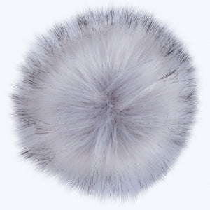 Big Faux Fox Fur Bobbl - Pale Grey