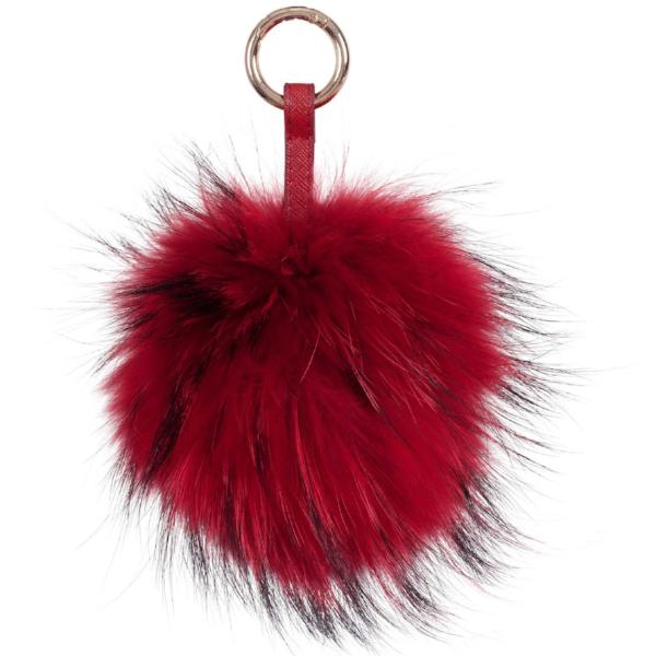 Cherry Red Fur Fluffy Keyring bag Charm