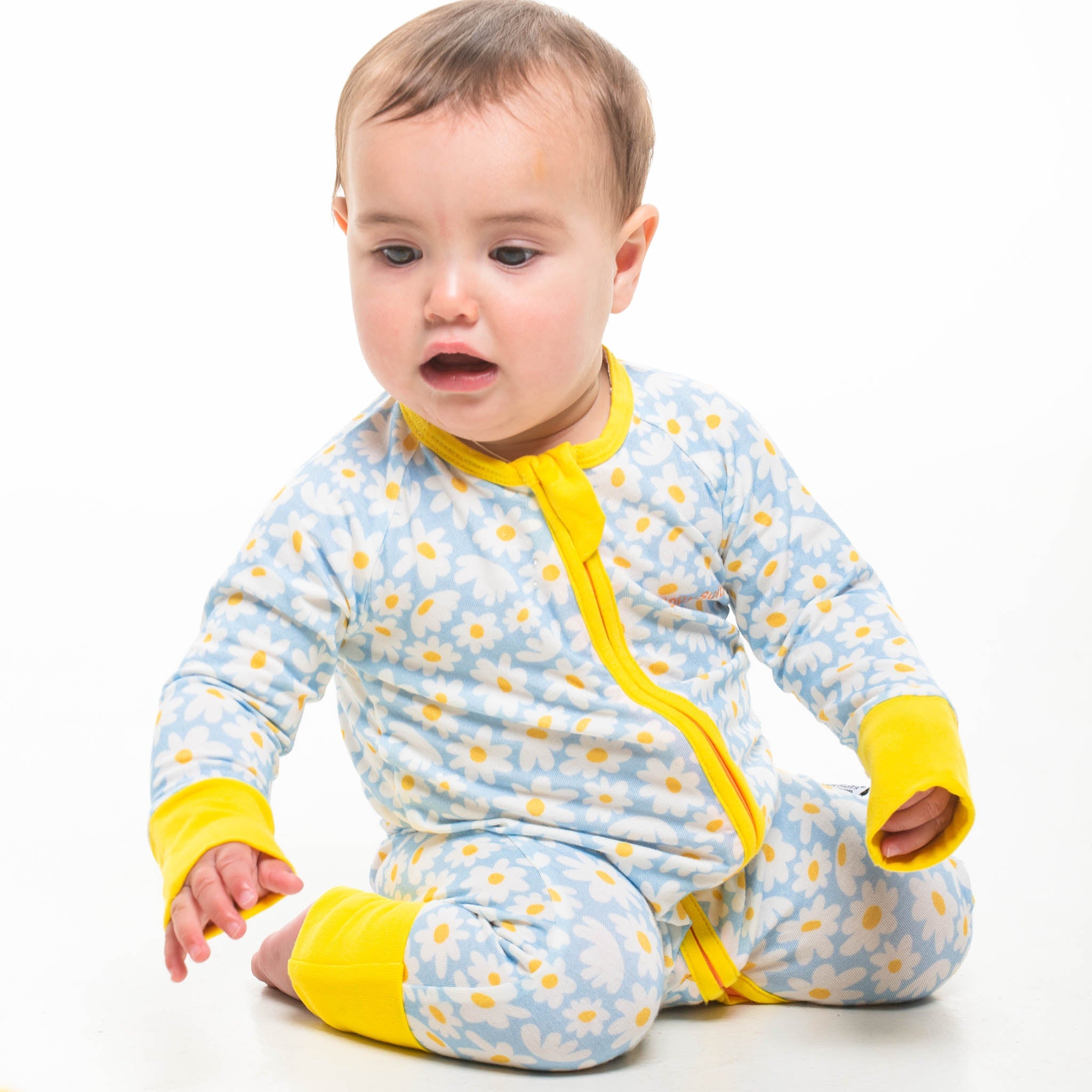 ZippySuit - Easy Change Organic Baby Sleep Suit - Daisy