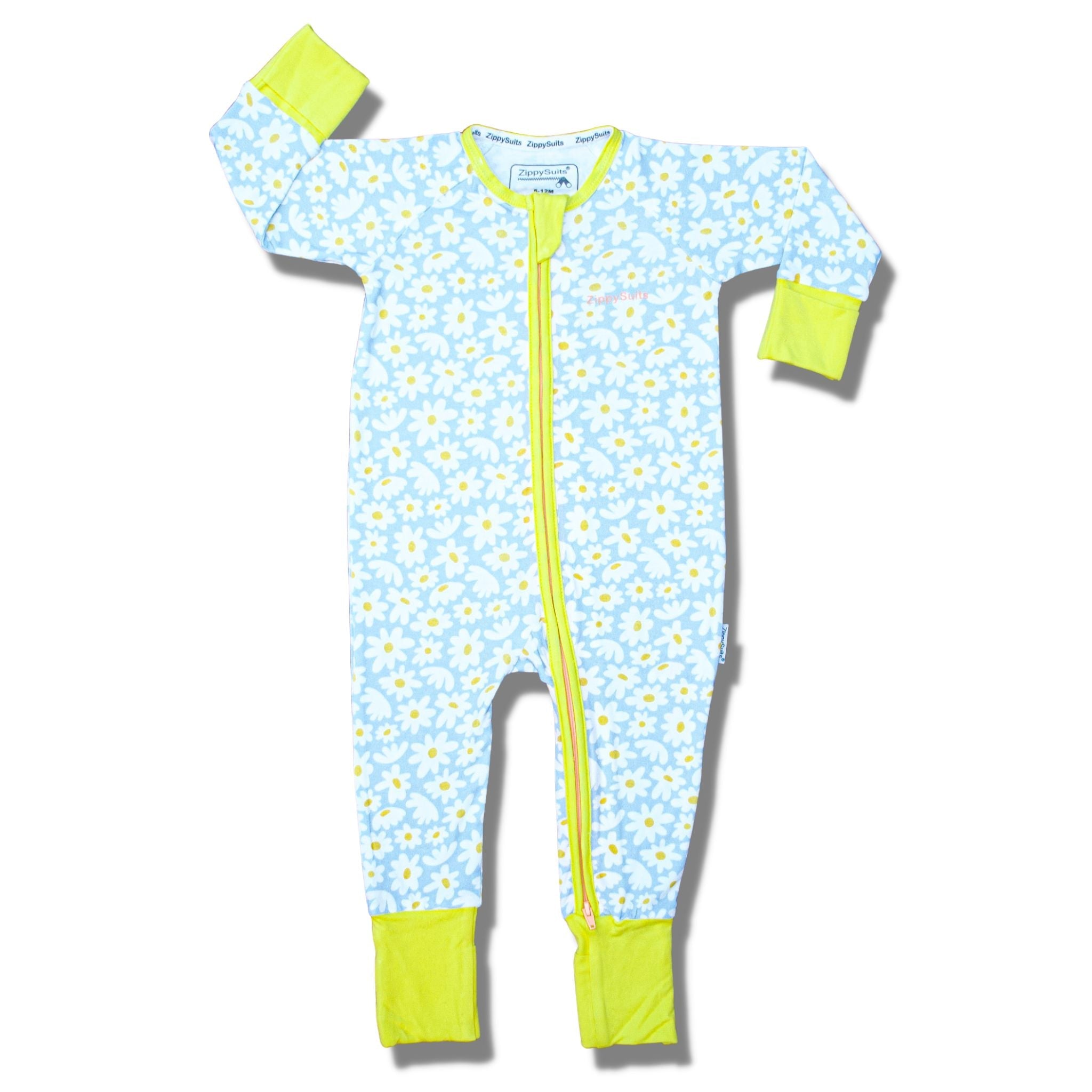 ZippySuit - Easy Change Organic Baby Sleep Suit - Daisy