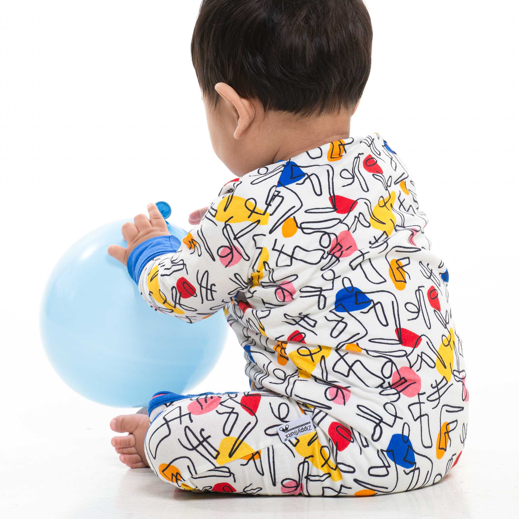 ZippySuit - Easy Change Organic Baby Sleep Suit - Funky Dancer