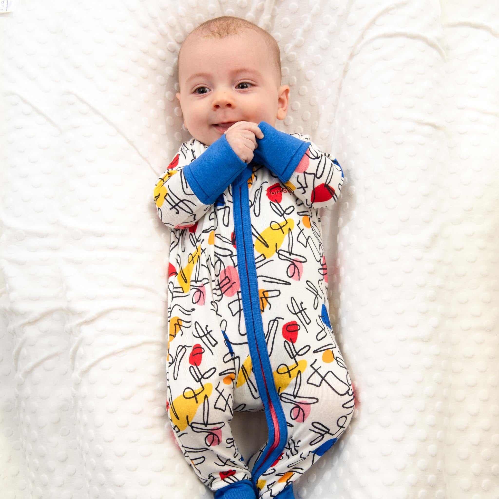 ZippySuit - Easy Change Organic Baby Sleep Suit - Funky Dancer