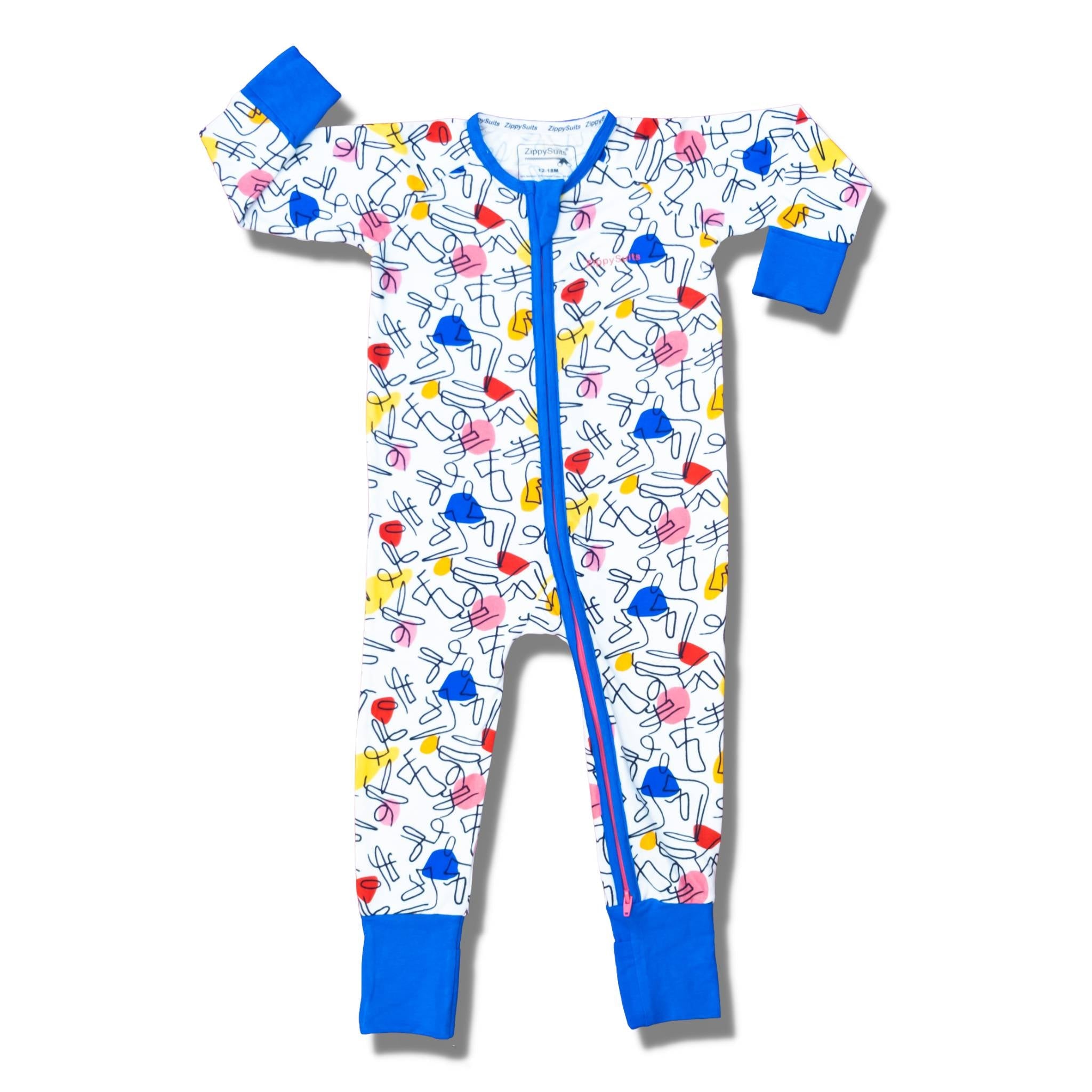 ZippySuit - Easy Change Organic Baby Sleep Suit - Funky Dancer