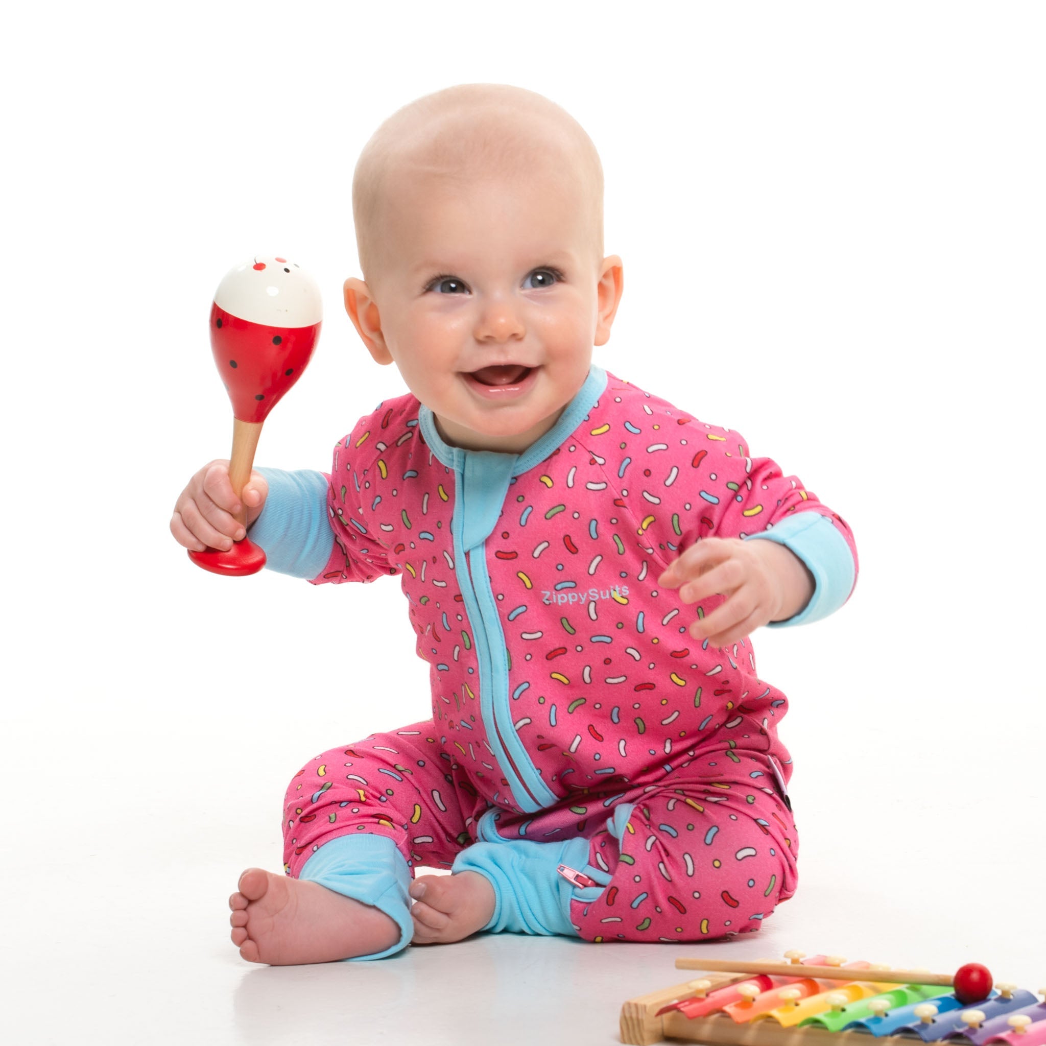 ZippySuit - Easy Change Organic Baby Sleep Suit - Sprinkles