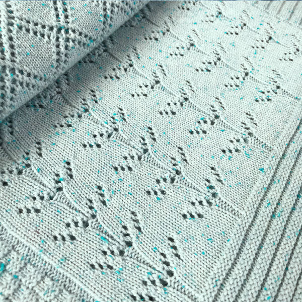 Baby Knitted Blanket - Patchwork Pointelle Pink