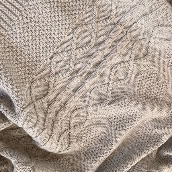 Cotton Baby Knitted Blanket - Love Hearts