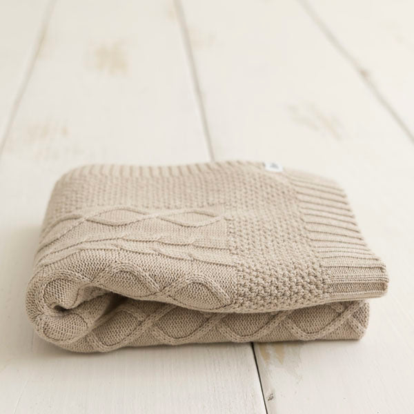 Cotton Baby Knitted Blanket - Love Hearts