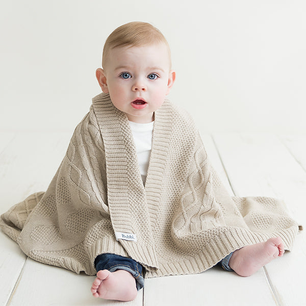Cotton Baby Knitted Blanket - Love Hearts