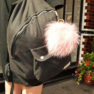 Baby Pink Fur Fluffy Keyring bag Charm