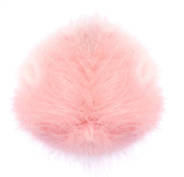 Big Faux Fox Fur Bobbl - Baby Pink