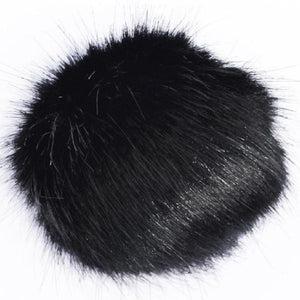 Mini Faux Fur Bobbl - Black -  Pom Pom