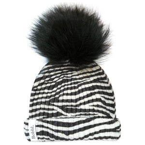 Womens Merino Wool Classic Printed Beanie Hat